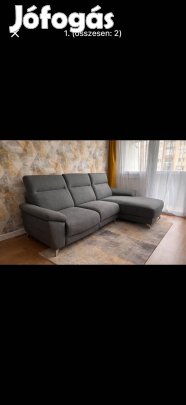 Szürke relax résszel rendelkező kanapé jobbos