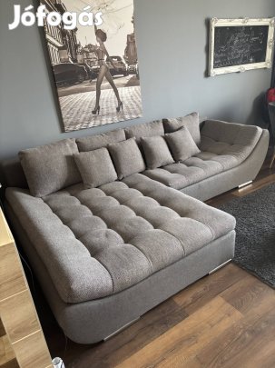 Szürke sarokkanapé