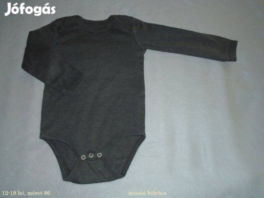 Szürke színű hosszú ujjú body 12-18 hó (méret 86)