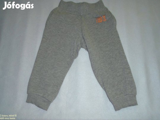 Szürke színű jogger nadrág 2 évesre (méret 92)