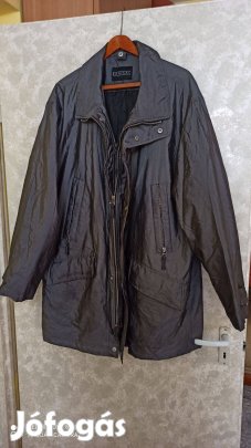 Szürke vízhatlan nagy méretű férfi kabát XXL-es