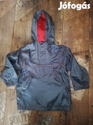 Szürkéskék hálóval bélelt kapucnis széldzseki