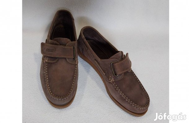 TBS férfi vitorlás cipő: 44, tépőzáras, barna, bőr