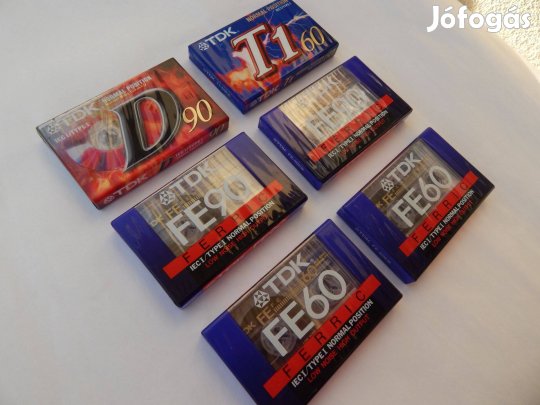 TDK 90 és 60 perces Audió kazetták 6 Darab Bontatlan Új