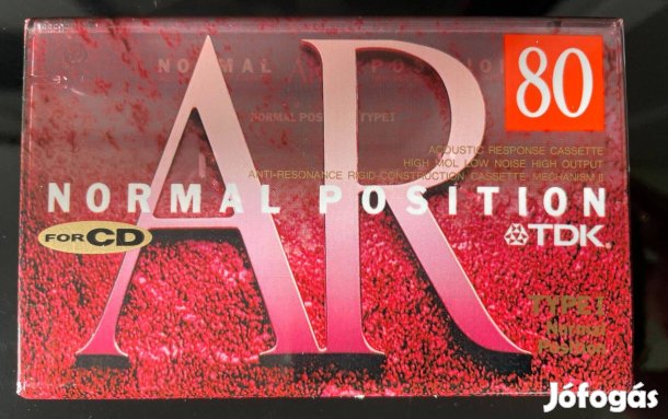 TDK AR 80 1993 bontatlan, új magnó kazetta, audio kazetta