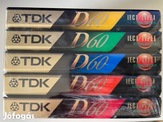 TDK D60 Limited Edition 5 Mix Colour 1993 bontatlan, új magnó kazetta,