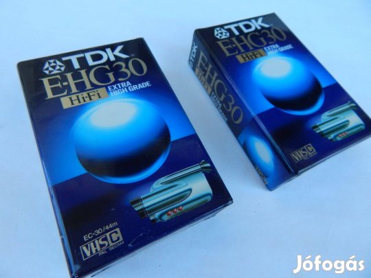 TDK E-HG30 2 Db VHS-C Videó Kazetta Egyben Bontatlan Új