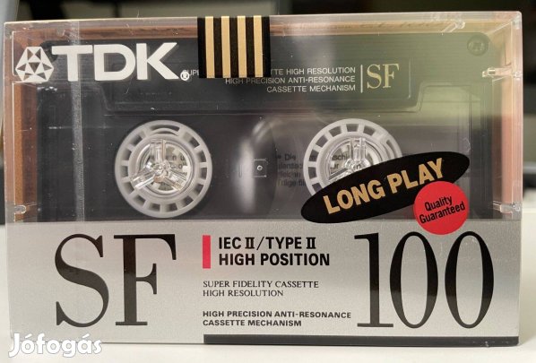 TDK SF 100 1990 chrome bontatlan, új magnó kazetta, audio kazetta