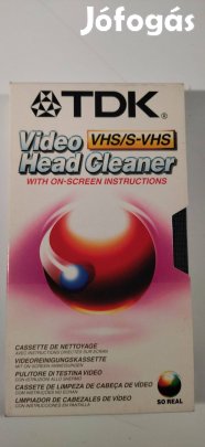 TDK VHS S-VHS Videó Tisztító Kazetta Tisztító