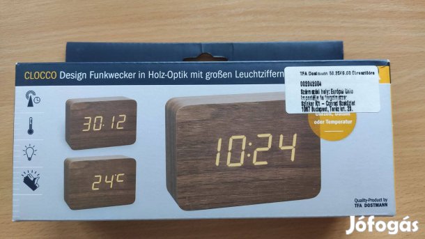 TFA Dostmann Clocco fa hatású digitális ébresztőóra