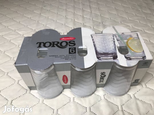 TOROS 6 db-os üveg pohár készlet
