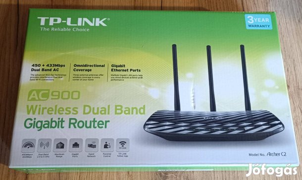 TP-Link Archer C2 AC900 Dual Band Gigabit Wi-fi router, használt