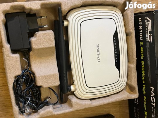 TP-Link TL-WR841N (Ver. 8.2) wifi router (dobozos, töltővel)
