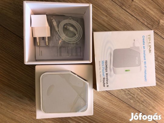 TP-Link mini Wi-Fi router új, dobozában, tartozékokkal