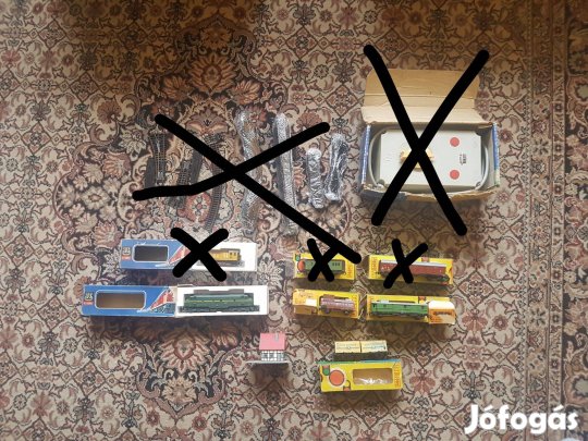 TT 1:120 vasút modell mozdony vagon vasút és házikó