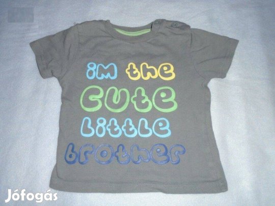TU szürke és feliratos póló 9-12 hó (méret 74 / 80)