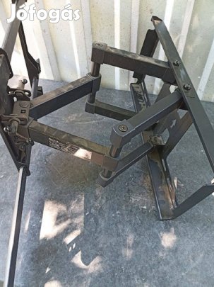 TV állvány 55 kg fekete komplett nagy teherbirás dönthető forditható