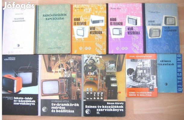TV-s és elektronikai témájú könyvek eladók