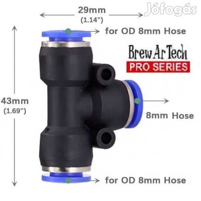 T Gyorscsatlakozó 8mm-es csőhöz (5875)