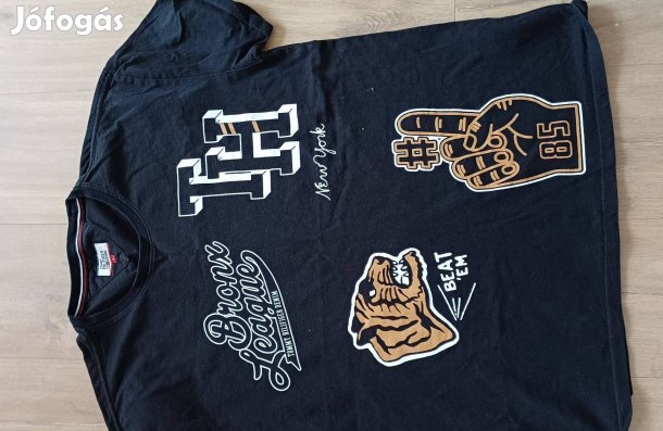 T.Hilfiger fekete, mintás férfi póló (L)