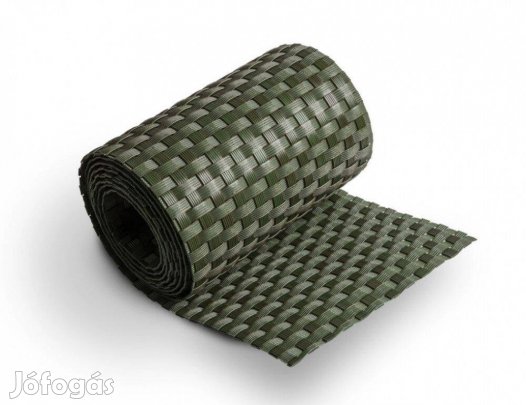 Táblás kerítésbe, Polirattan belátásgátló szalag, zöld, f