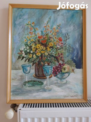 Táboriné Ugray Klára csendélet festmény 1978