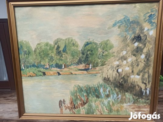 Tájkép festmény, kortárs, XX. században készült 