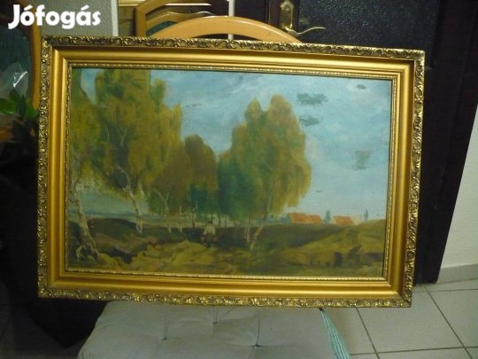 Tájkép festmény keretezve