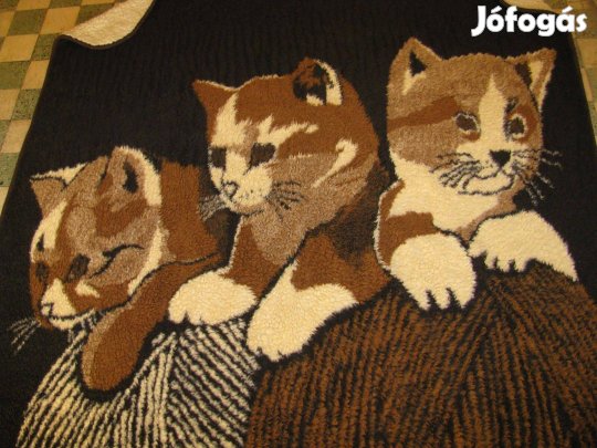 Takaró 190x130 puha 3 cicás vastag bársonyos áralatt hibátlan