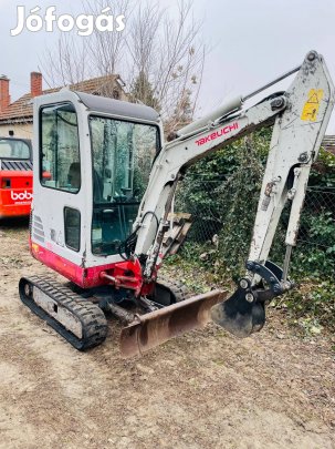 Takeuchi Tb016 zárt fülkés fűtéses minikotró Bobcat árokásó munkagép