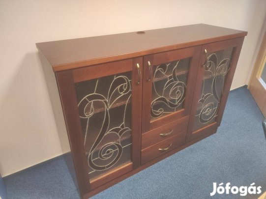 Tálaló, komód ólomüveggel