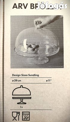 Tálaló állvány fedéllel, IKEA Bröllop 29cm, új, dobozában