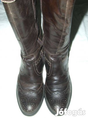 Tamaris barna bőr csizma - 38