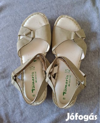 Tamaris kényelmes női bőr szandál, új, 39-es
