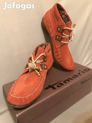 Tamaris kényelmi bőrcipő, 39-es (Bth:25.5 cm)