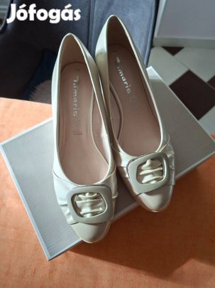 Tamaris pezsgő színű éksarkú cipő