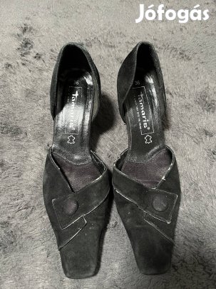 Tamaris velúr bőrvipő