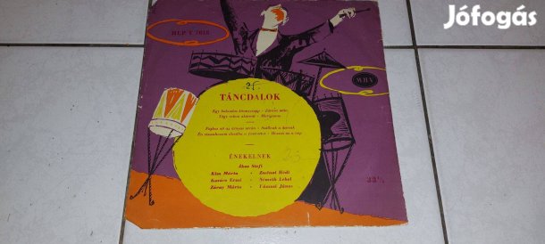Táncdalok műsoros bakelit lemez, LP