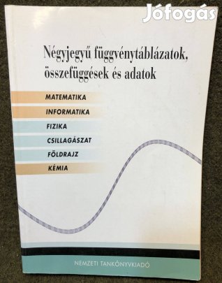Tankönyv Négyjegyű függvénytáblázat és összefüggések (Nemzeti kiadó)