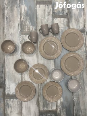 Tányér- és pohárkészlet (kerámia)