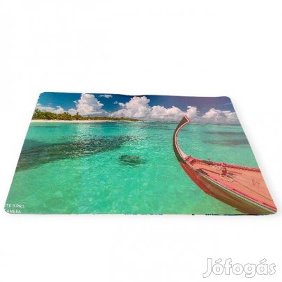 Tányéralátét Nyári csónakos tengerpart minta, 43,5x28,5 cm