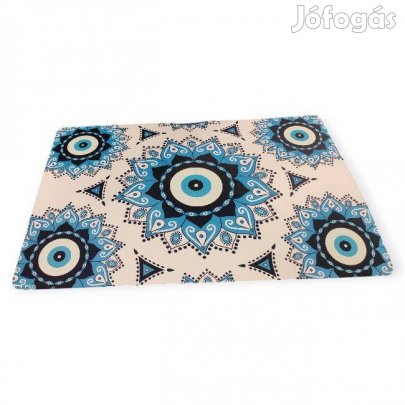 Tányéralátét görög szem mintával kék-fehér, 43,5×28,5 cm