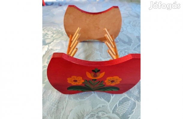 Tányértartó, Virágmintás Vintage fa tányértartó