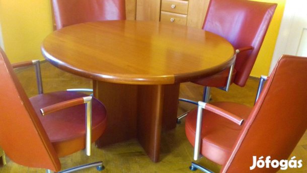 Tárgyaló asztal, étkező asztal. Stabil, 5 cm vastag asztallap.Minőségi