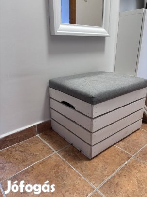 Tároló puff szürke 