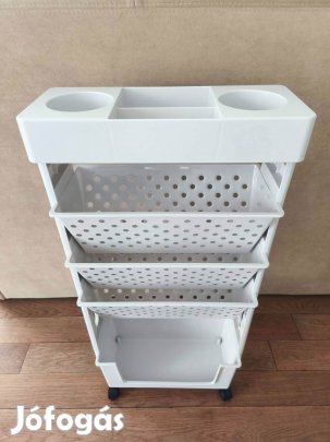 Tárolóállvány, mozgatható könyvtároló, polcos kocsi