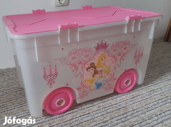 Tárolódoboz, Disney Hercegnős mintával, praktikus gurulós