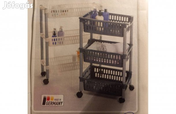 Tárolókocsi 3 polccal és 4 görgővel
