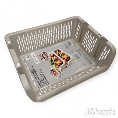 Tárolókosár egymásra rakható nyitott bézs 39x30,5x13 cm