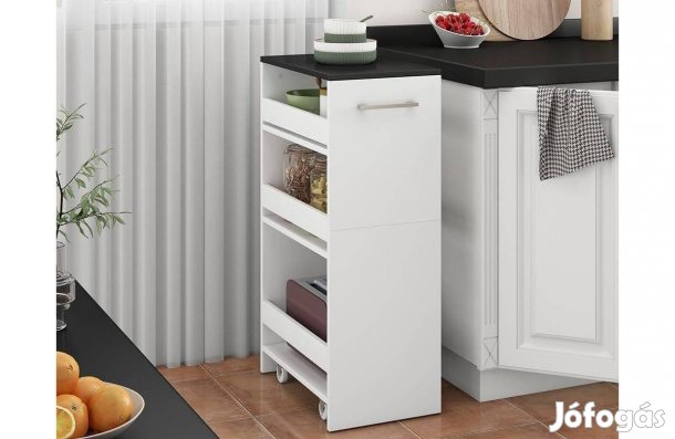 Tárolószekrény, univerzális Vicco, fehér/antracit, görgős ,Új